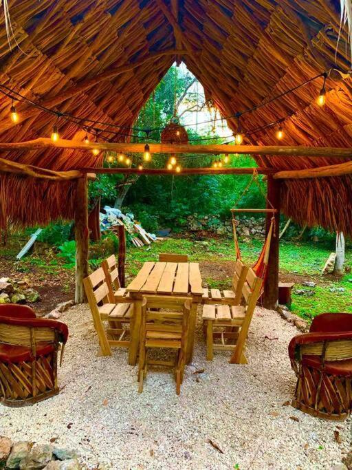 Encantadora Villa Maya Tradicional En Rancho Agroecologico Tzucaceb エクステリア 写真